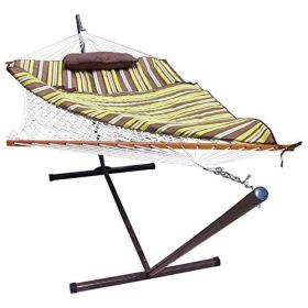 Rope Hammock Set with Stand Pad and Pillow 55 x 144-inch - Desert Stripe Rope Hammock Set with Stand Pad and Pillow 55 x 144-inch - Desert Stripe